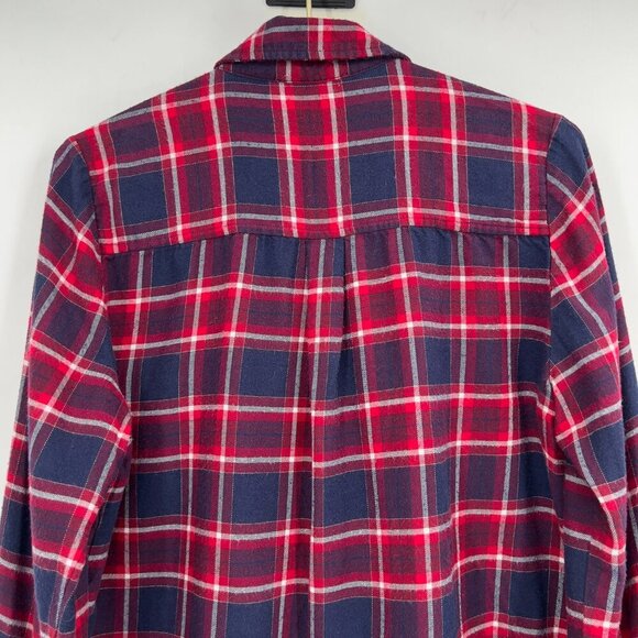 Michael Kors Plaid Studded Button Down Shirt Women’s Large Red Navy - Picture 5 of 10